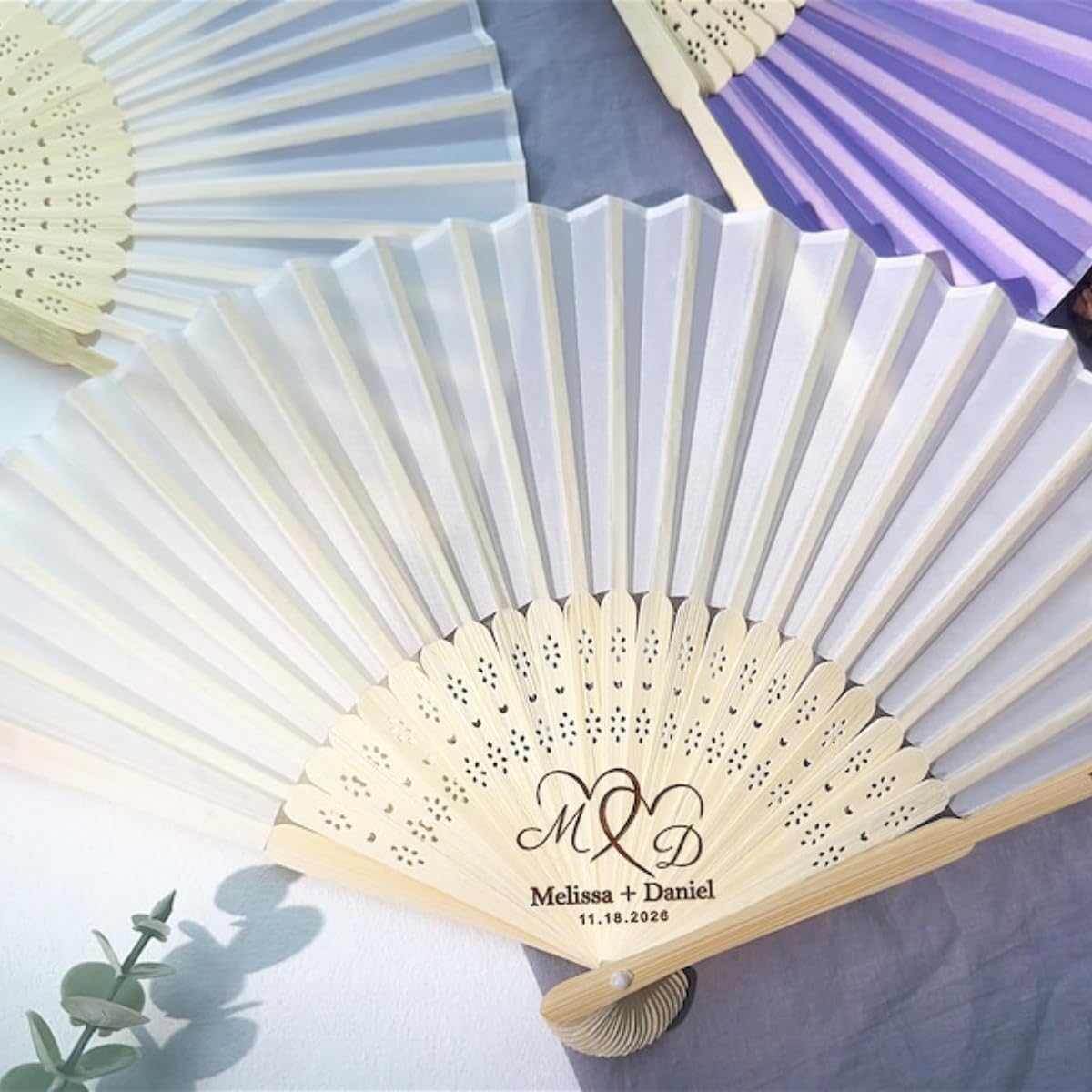 Personalized Wedding Fans for Guests,Hand Fan Wedding Favors Personalized,Bridal Shower Favor (20Pcs)