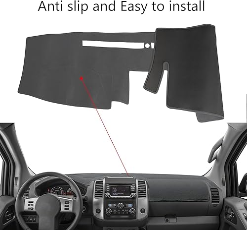 Miniatura 9 de Donpida Alfombrilla para salpicadero, consola central interior personalizada compatible con Nissan Frontier 2007-2019, Suzuki Equator 2009-2012,