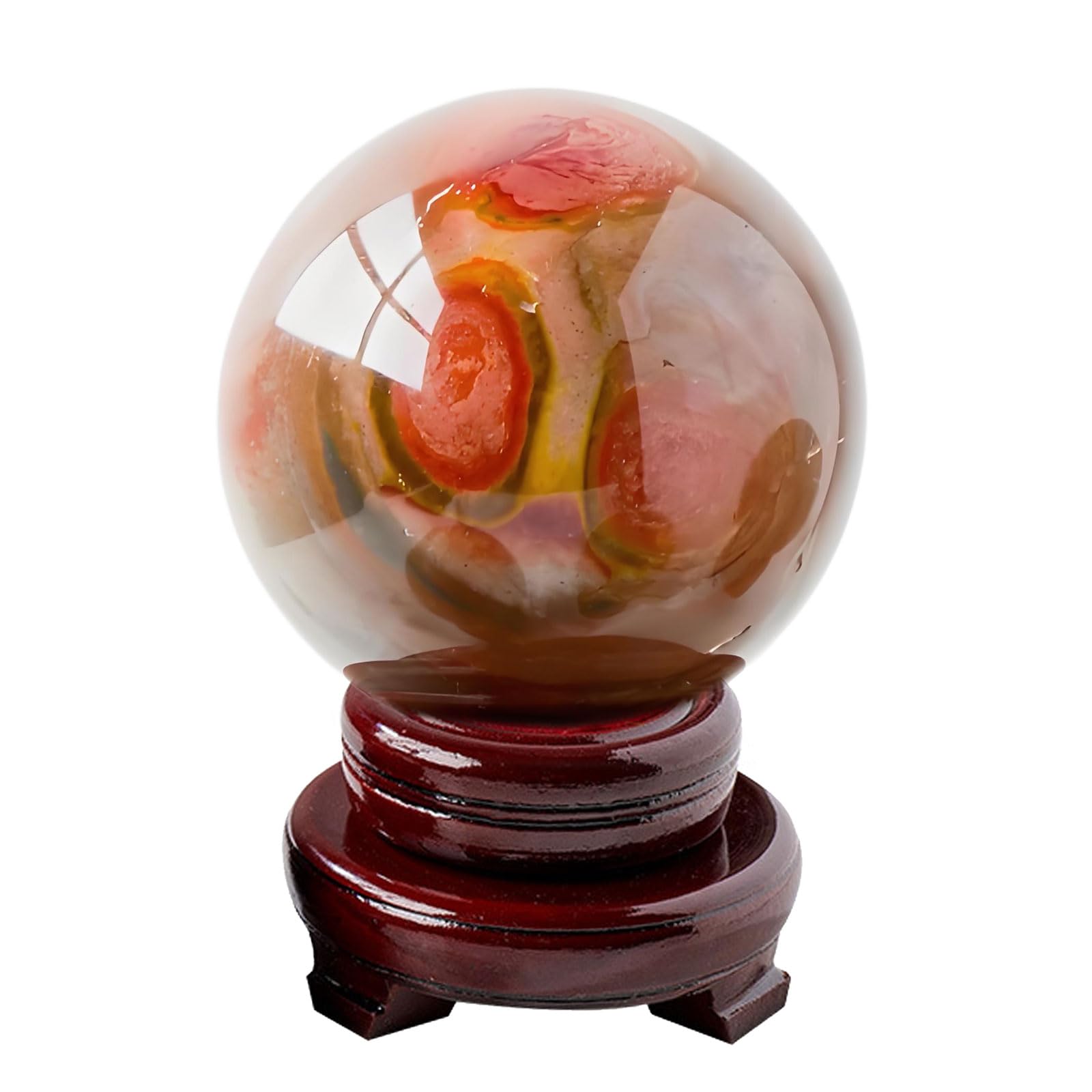 GPDNBIEU Fluorite Crystal Ball, Ocean Jasper Healing Crystals Sphere for Room Decor, Crystal, Witchcraft Supplies, Meditation Gift(50~60mm)