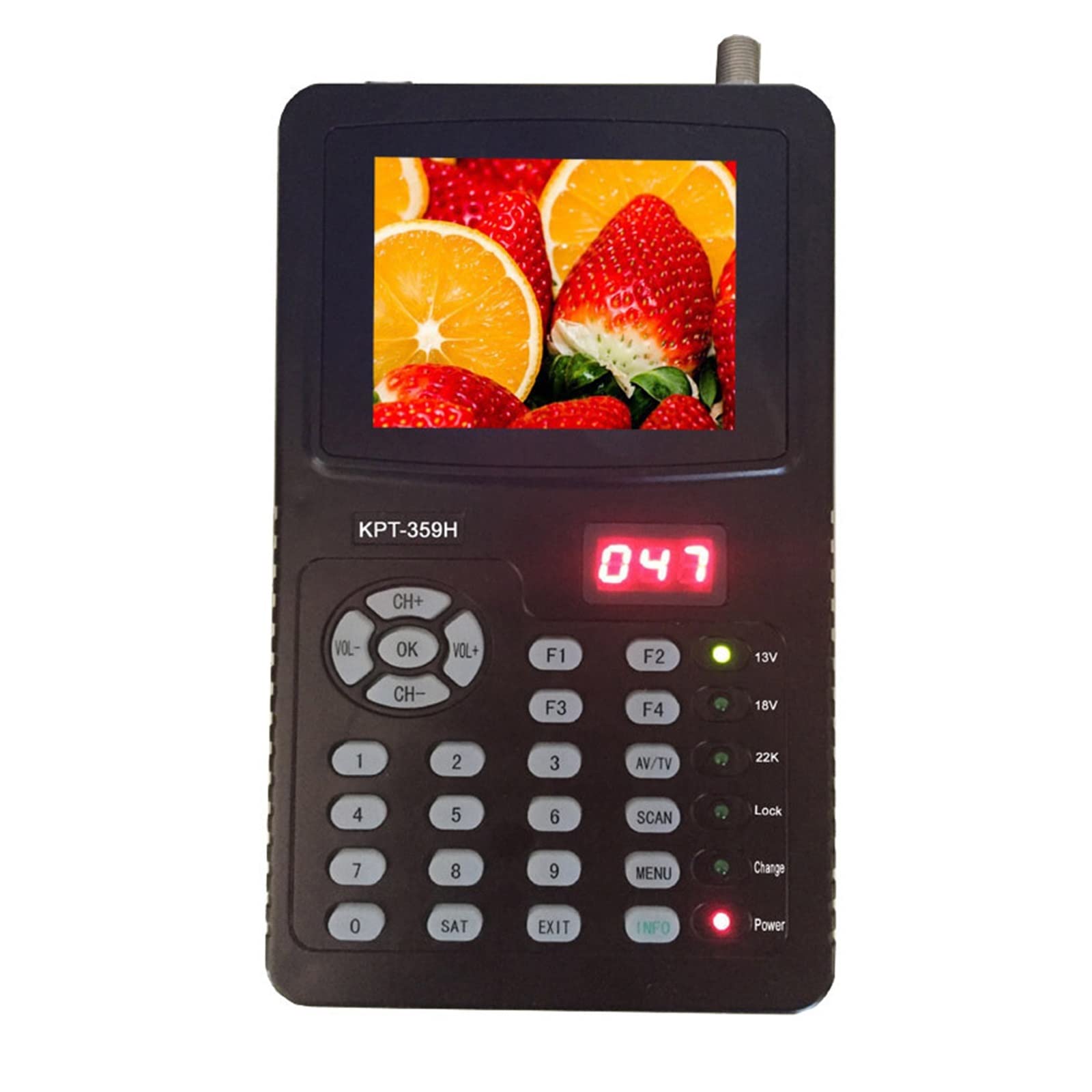 Satfinder KPT-359H DVB-S2 FTA C KU Band Digital Satellite Finder Meter con MPEG-2/MPEG-4 HD Finder Meter