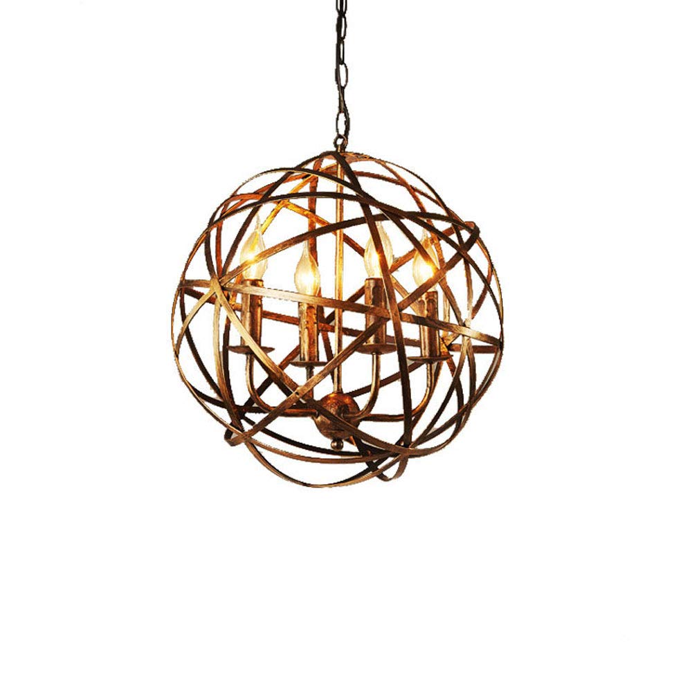 Plafonnier rétro E17 à 4 lampes en métal de qualité supérieure style grange antique fini métallique