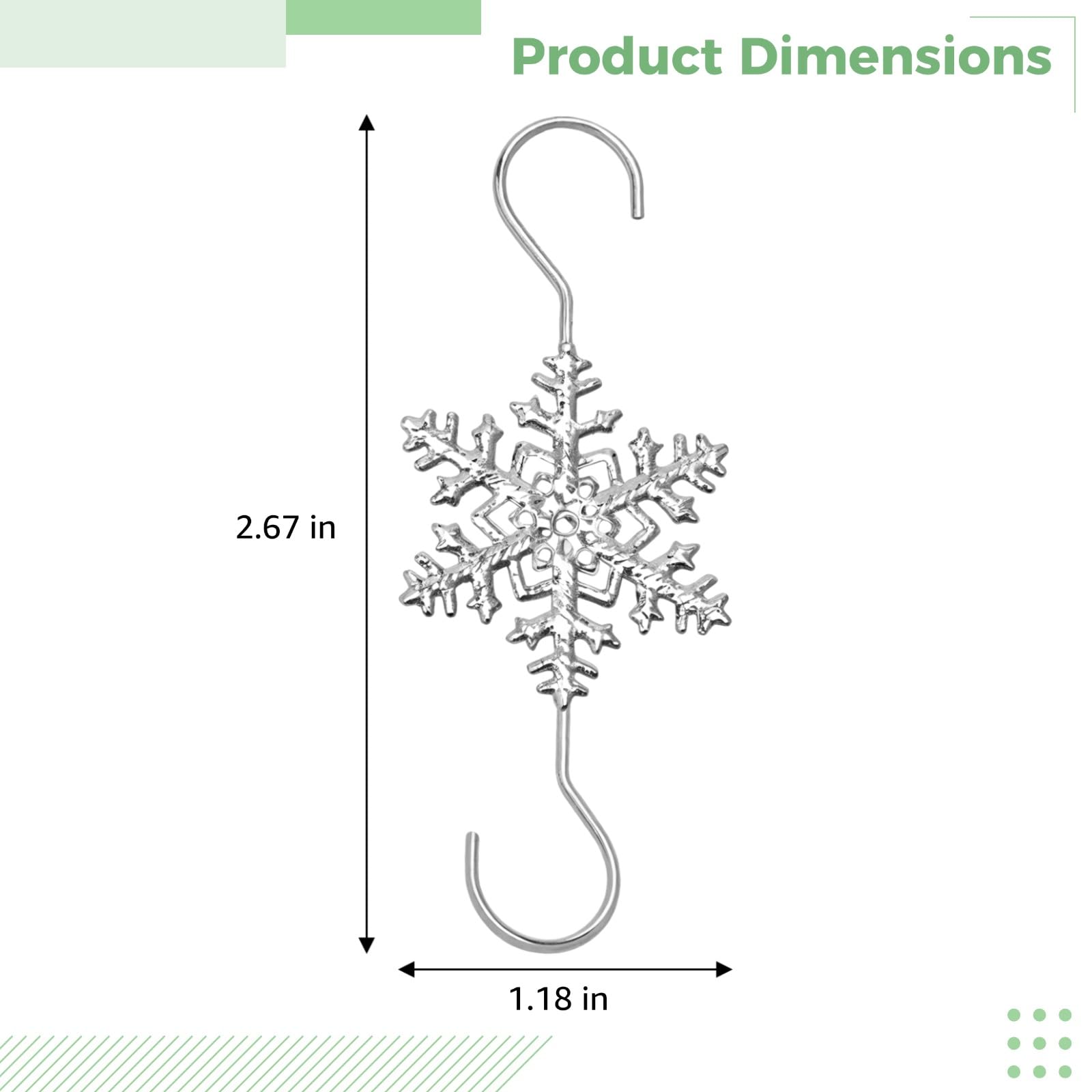 Lot de 40 Crochets Sapin Flocon de Neige, Crochets S en métal argentés, pour Ornements de Noël et décorations de fête, avec revêtement Contre la Rouille, Suspension décorative pour Sapin