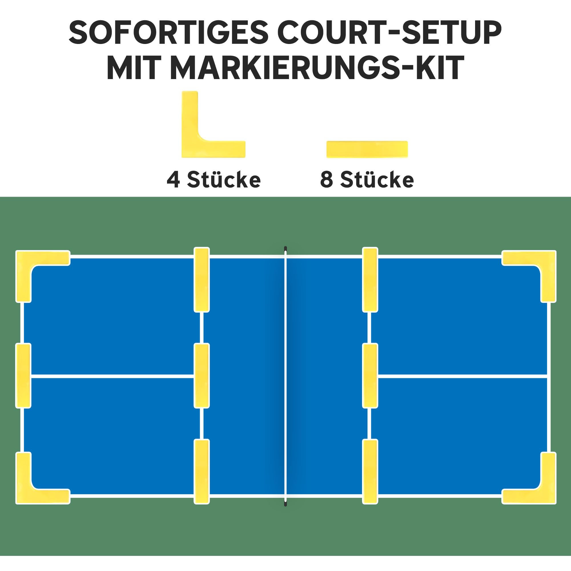 SPORTNOW Pickleball-Netz tragbares Set, 6,7 m Pickleball-System mit Netz, Ballaufsammler, Vier Bälle, Spielfeldmarkierungs-Set und Tragetasche für Auffahrt Outdoor