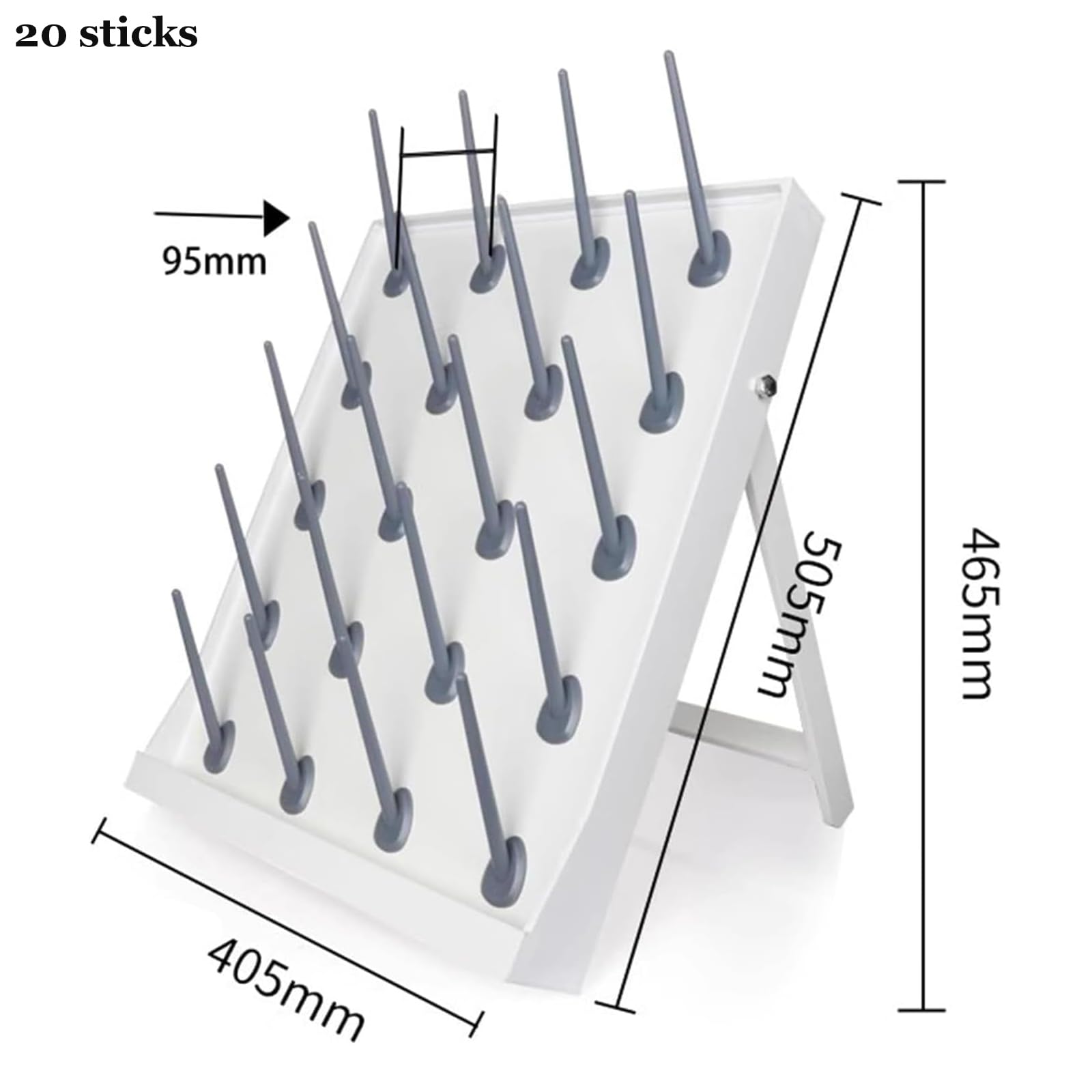 Supporto per Asciugatura da Laboratorio, Supporto per Strumenti sperimentali con pioli Rimovibili, Ideale per vetreria e Bottiglie nei Laboratori scolastici.