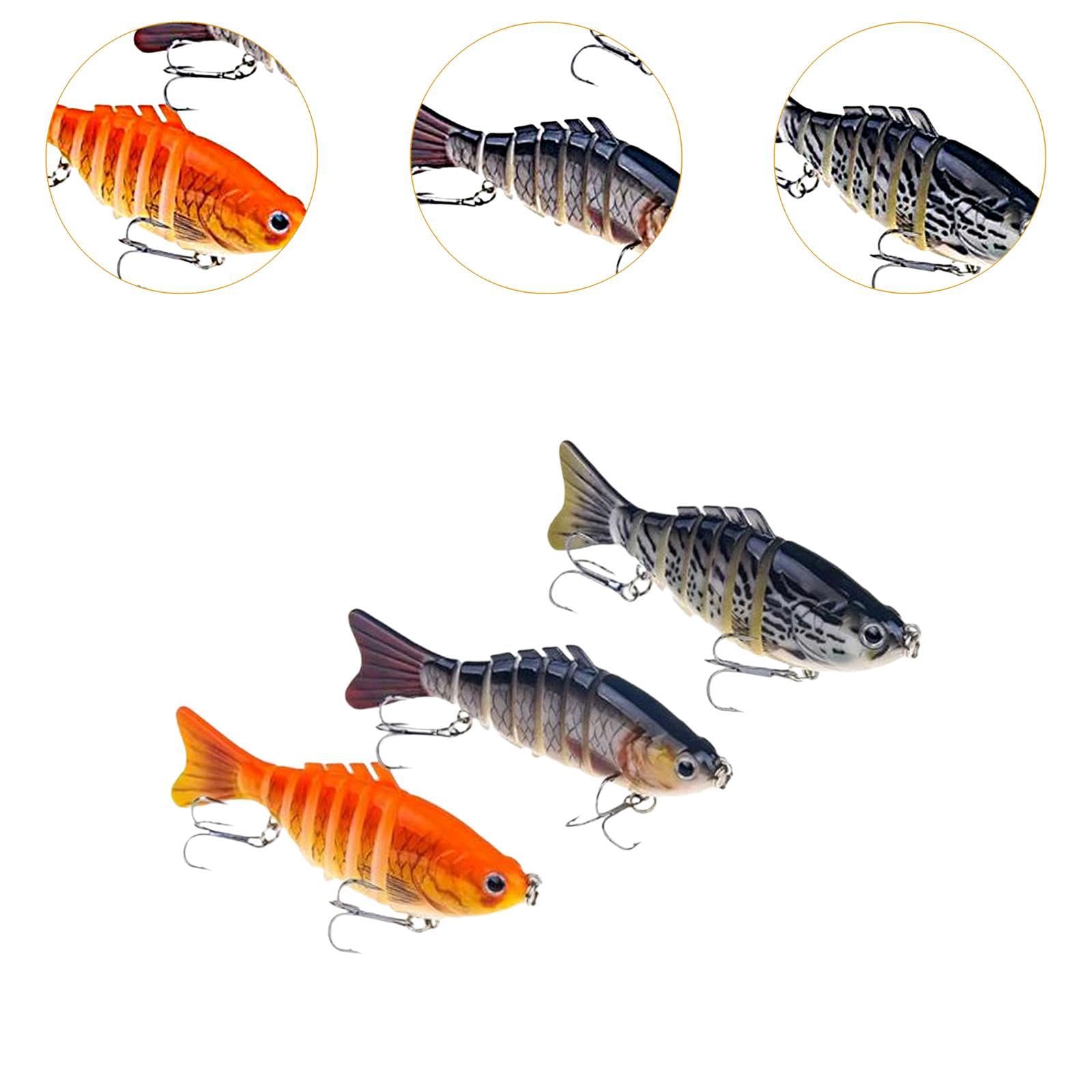 QSTDGVPW 3 Pieces Fishing Lures, Hard Lures, Fishing Baits, Swimbaits for Pike Freshwater and Saltwater, Style B