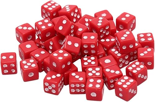 Miniatura 5 de 100 dados acrílicos de 0.315 pulgadas para juegos de mesa estándar de seis caras, color negro