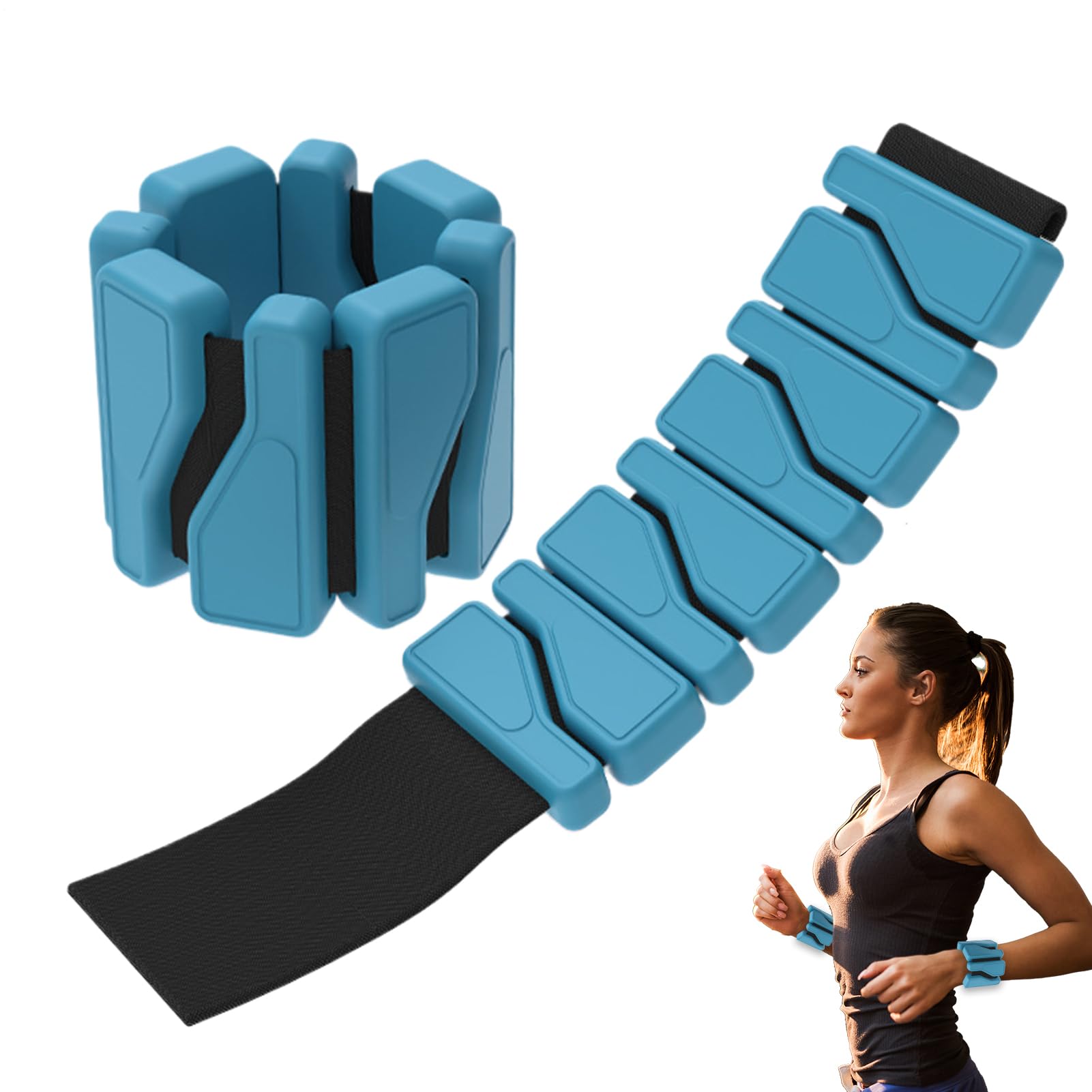 Tobilleras para mujer, correa de muñeca de silicona ajustable, para pilates, para caminar, ballet con entrenamiento de fitness, equipo de ejercicio para baile, yoga, gimnasio, 7.01 pulgadas