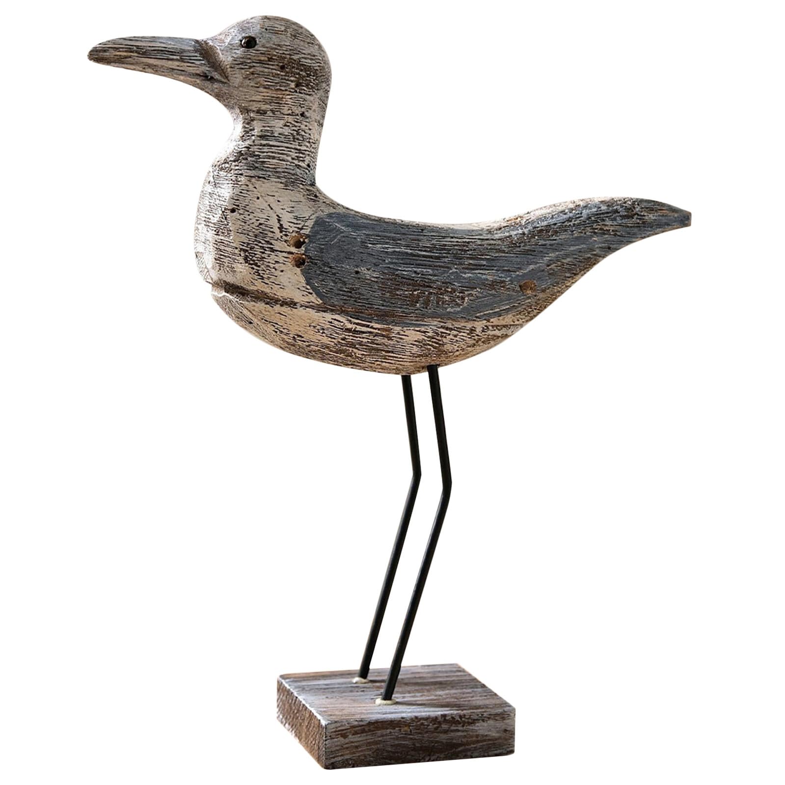 Figurine de mouette rustique en bois pour réchauffer une décoration trop moderne