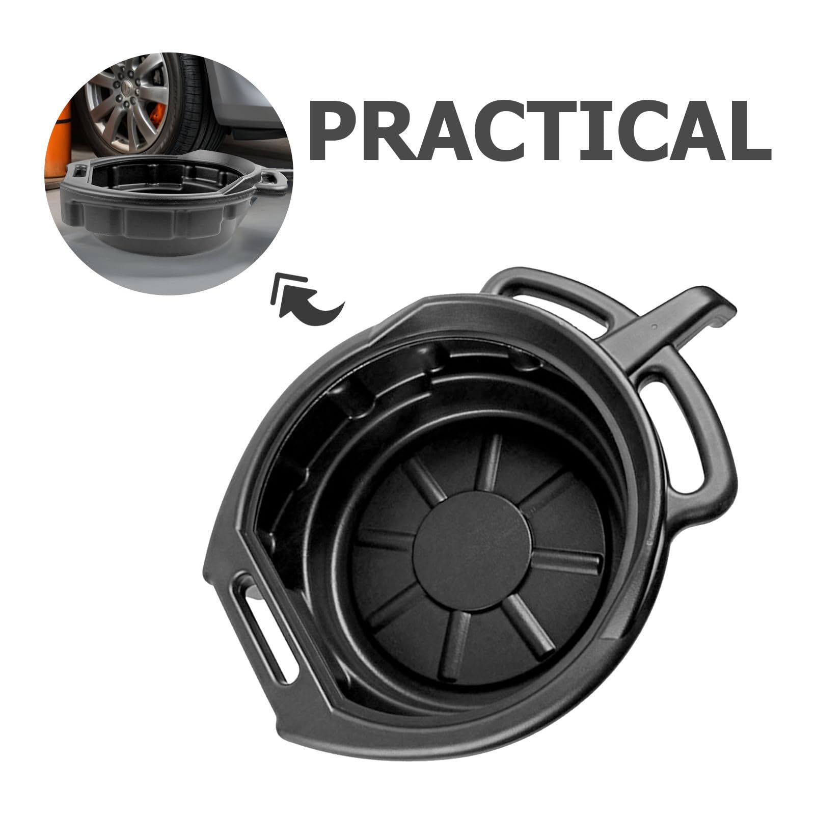 ABOOFAN Plateau de Vidange Automobile 10l en PE, Bac de Récupération Noir