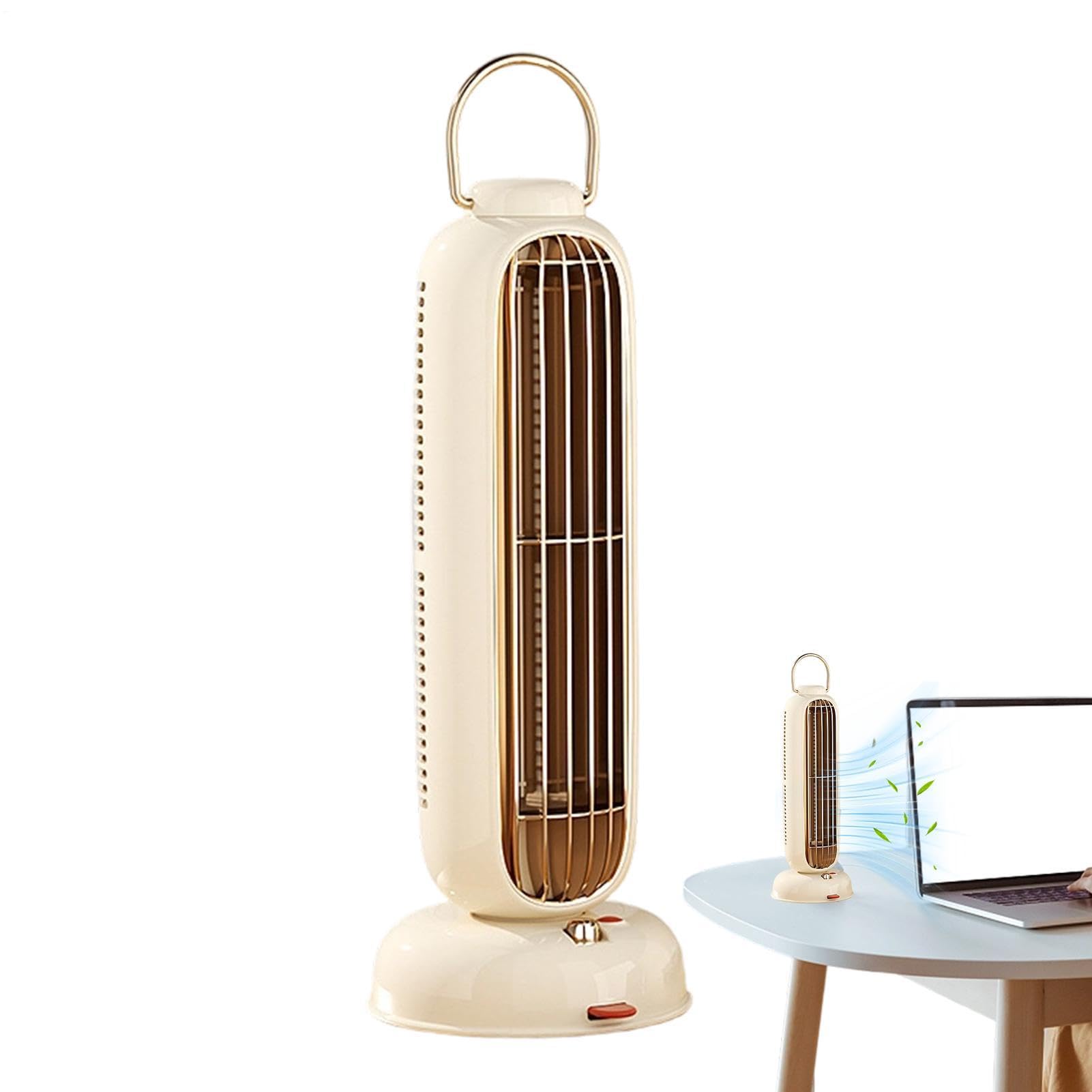 Ventilador de torre portátil – 15×16.5×33cm de | Columna sin aspas | Oscilante inteligente, batería 2000-4000mAh, 3 velocidades, silenciador para dormitorio, oficina, sala de estar, hogar