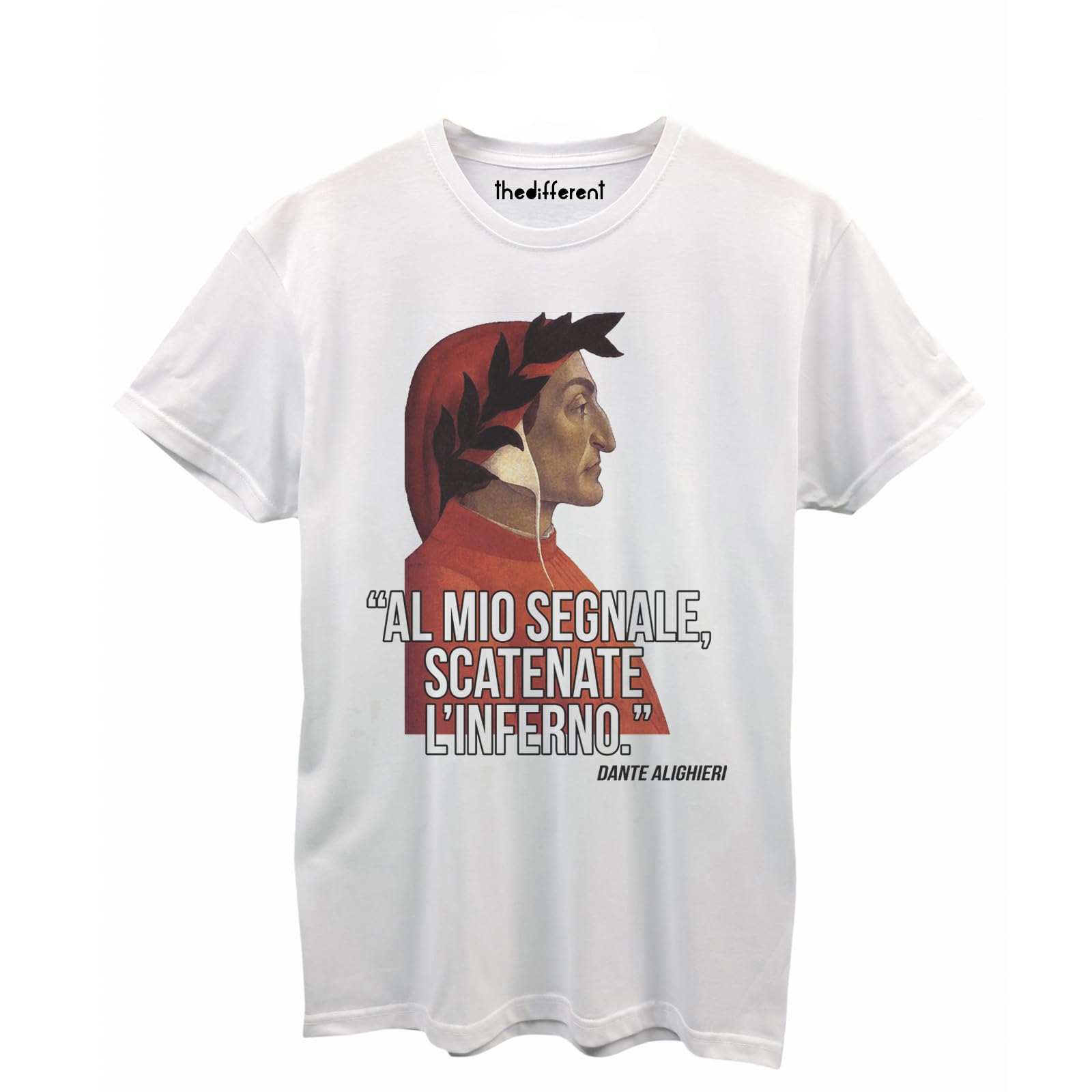 thedifferent T-Shirt Uomo Maglia Dante Alighieri Citazione Divertente  Inferno - Bianco (S) : Amazon.it: Moda