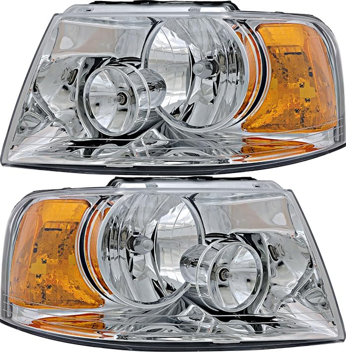 For Ford Expedition Headlights Lamps Set 2003 2004 2005 2006 Halogen Driver and Passenger Side