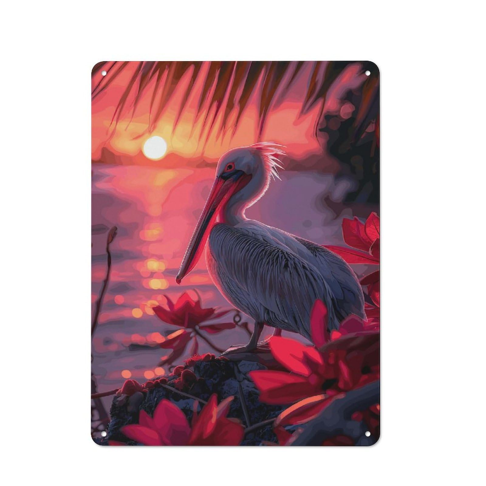 Junmoney Style-2 Vintage Tin Sign 40X30cm With Pelican Rock Sunset For Garage Or Workshop, For Metal Sign Collectors, For Cafés, Pubs And Restaurants