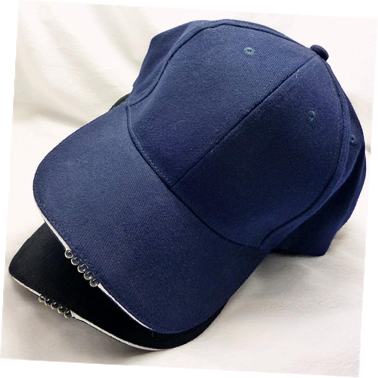 HANABASS Lighted LED Cap for Camping Jogging and Hunting Comfortable Blue Baseball Hat with Concealed Off Button and Durable LED Beads for Hands Lighting
