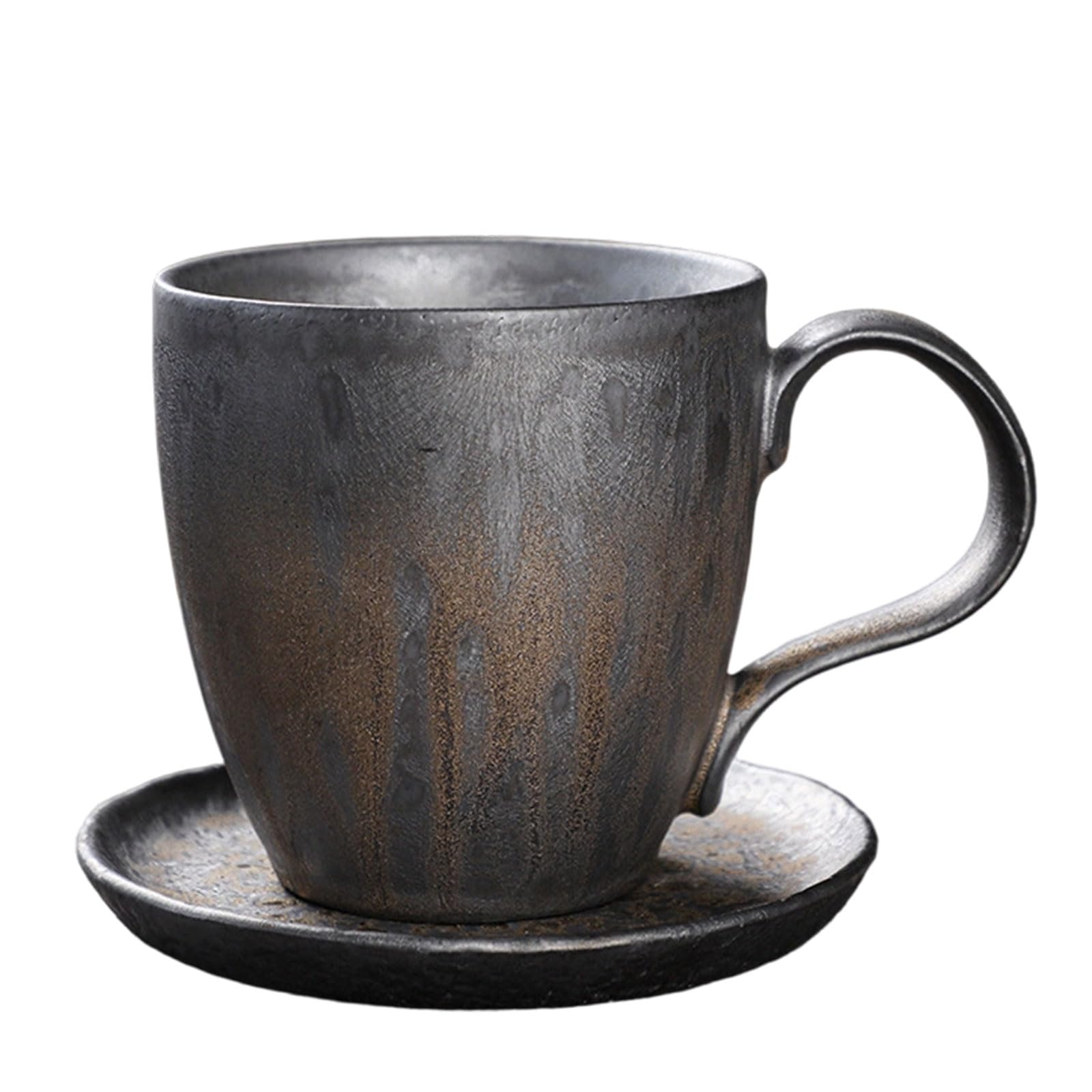Beimus Coffee Cup Saucer Set Ceramic Keep Temperature Microwave Dishwasher Safe Comfortable Grip Great Present Ceramic Cup