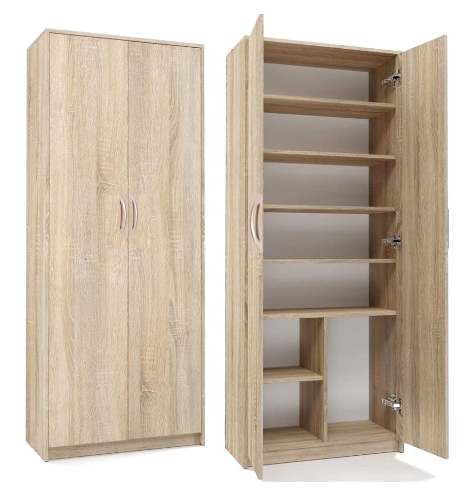 Questo moderno Armadio è una soluzione funzionale per la conservazione, ideale per la casa o l'ufficio. Con 8 scomparti, offre molto spazio per libri, documenti, decorazioni e altri oggetti.