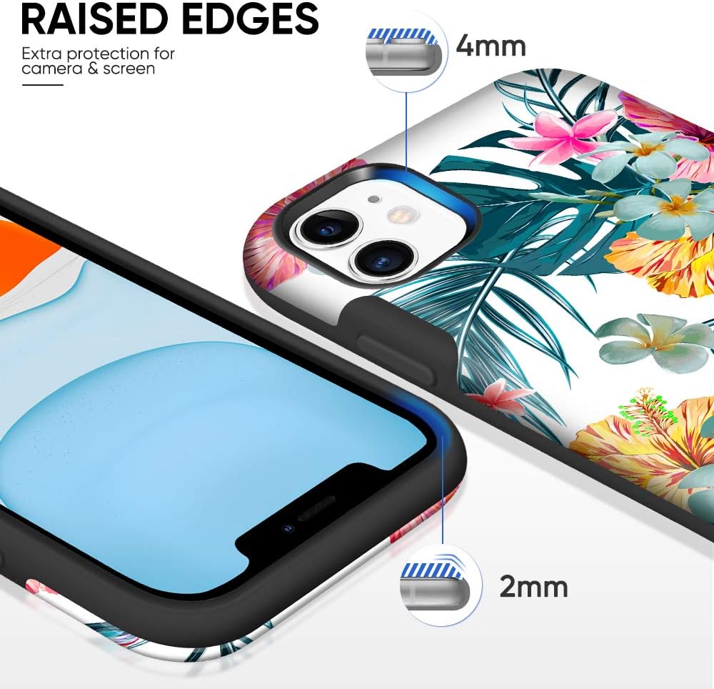 KABIBIN Case for iPhone 11,Protective Phone Cover Soft Silicone Cases Full Body Durable Defender Shockproof Dustproof Heavy Duty Hard Cover 6.1 inch(Rainforest)