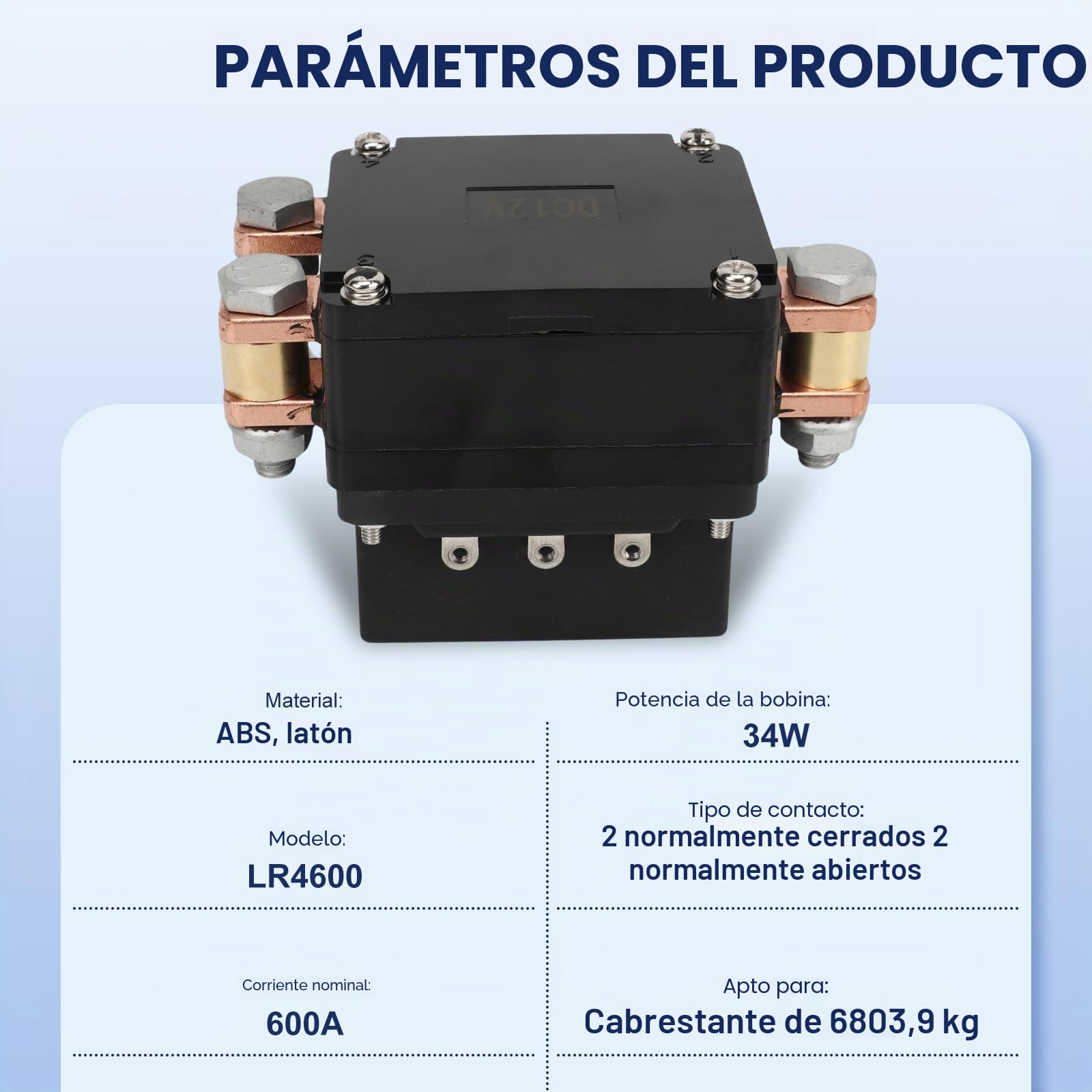 Relé De Cabrestante De 12V 600A, Contactor De Relé De Solenoide De Cabrestante Relé De Cabrestante De Arranque Rápido Para Cabrestante De Industria De Vehículos ATV UTV De 15000lb