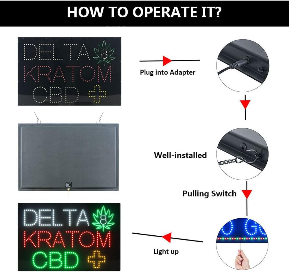 LED Smoke Shop Sign for Business, Super Bright LED Open Sign for Tobacco Shop, Electric Advertising Display Board for Vaporizer Store Window Home Decor. (24" x 16")