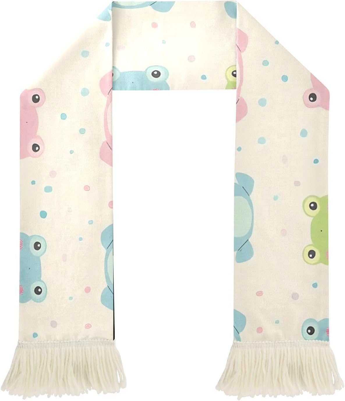 CHIFIGNO Frogs Pastel Cream Sports Fan Scarf, Polyester Cheer Scarf, Soft Quick Dry Stadium Accessory for Match Days and Team Events