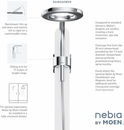 Miniatura 5 de Moen N214R0CH - Regadera de ducha de hidromasaje, cromadoblanco