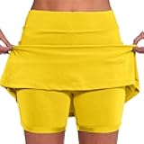 SHAOBGE Athletic Yoga Culottes for Women Solid Color Elastic Shorts Summer Lightweight High Waist Skinny Joggers Skirt 2024