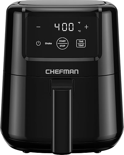 CHEFMAN - Freidora de aire mini de 2 cuartos de galón – Freidora de aire compacta y ahorradora de espacio digital con canasta antiadherente y apta