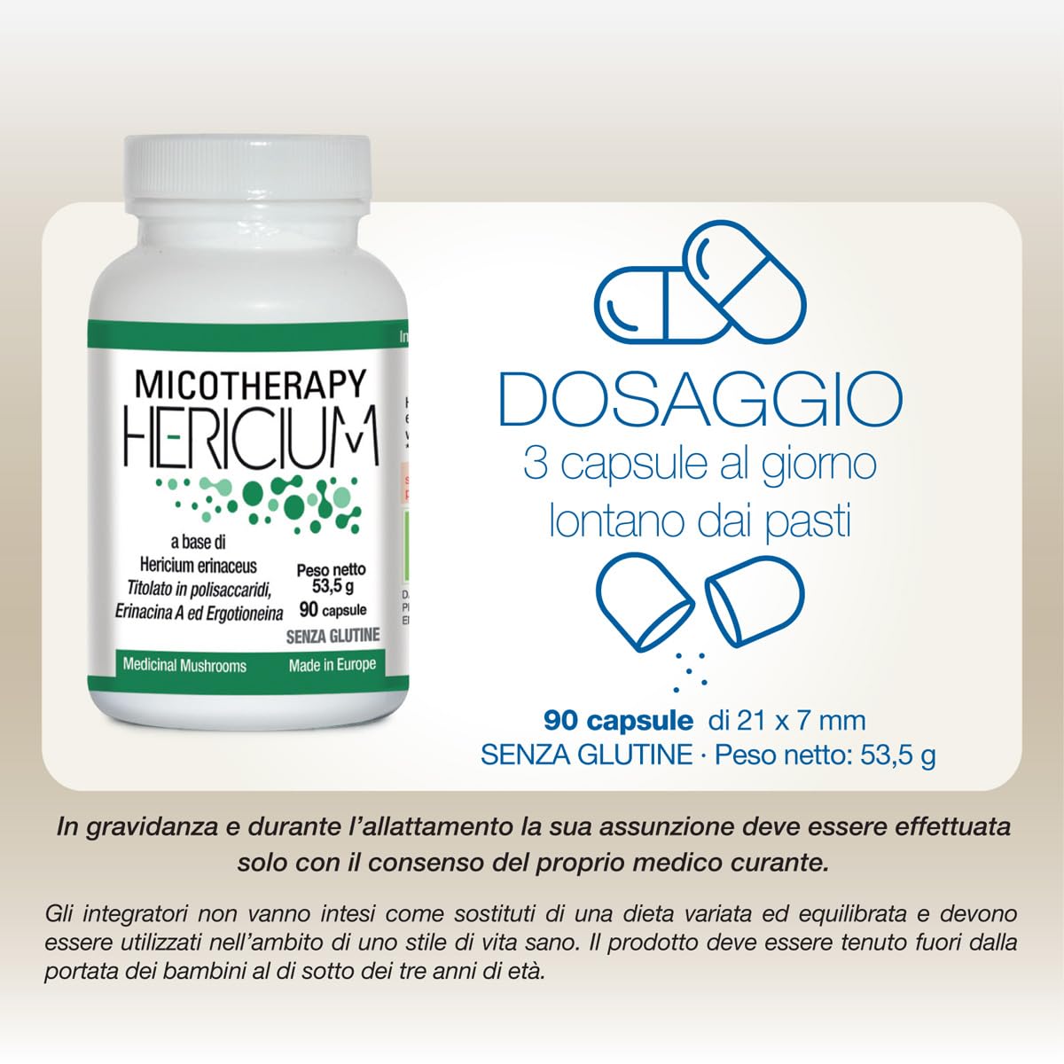 AVD REFORM | Micotherapy Hericium – Integratore con Hericium erinaceus da coltivazione biologica per il benessere gastrico e neurologico – 90 capsule – Prodotto in Italia