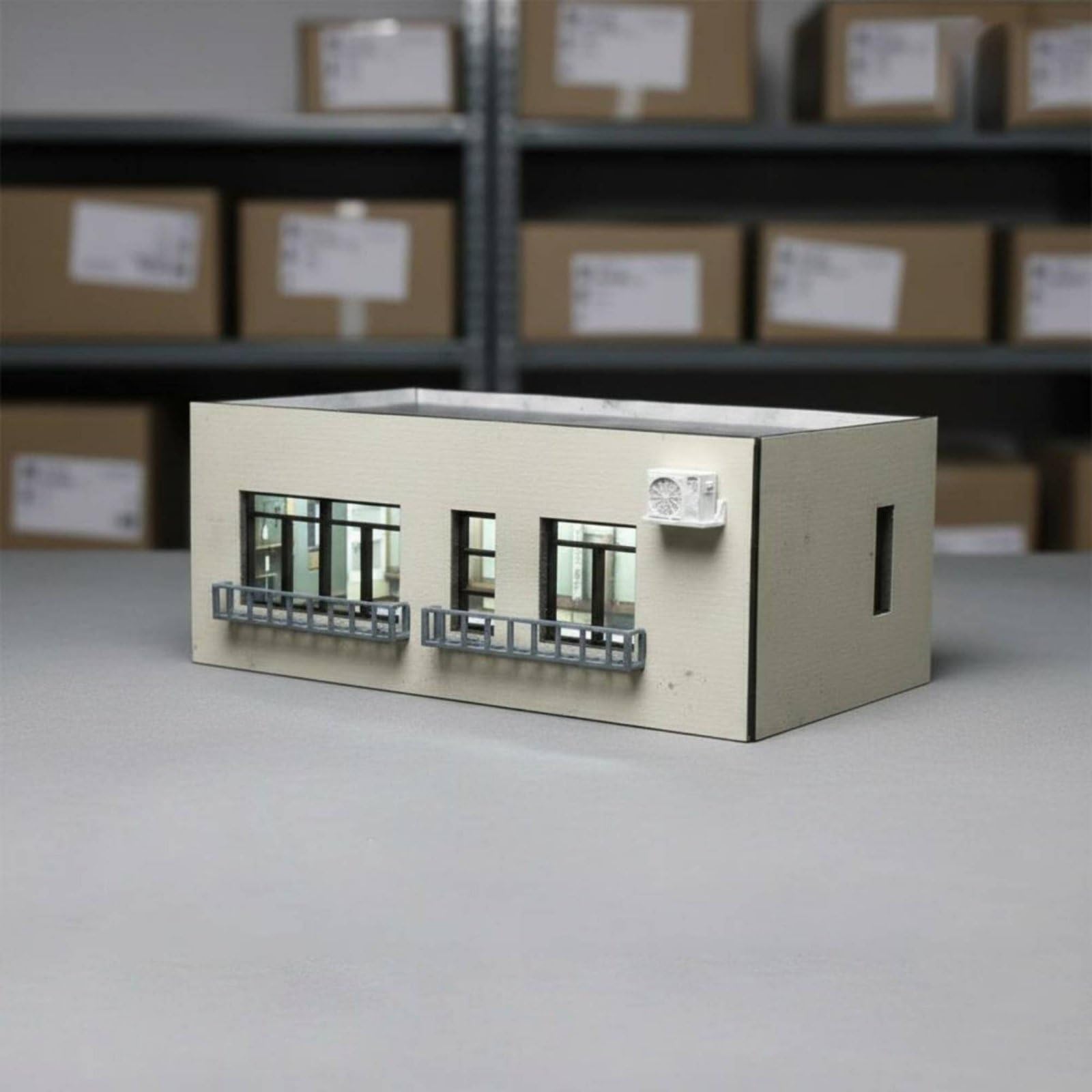 Amagogo Modello Edificio in 1 64 Casa in Miniatura Scena di Costruzione Diorama Plastica PVC con Dettagli Architettonici, MO941112 C Modello Scena Edificio In Mattoni
