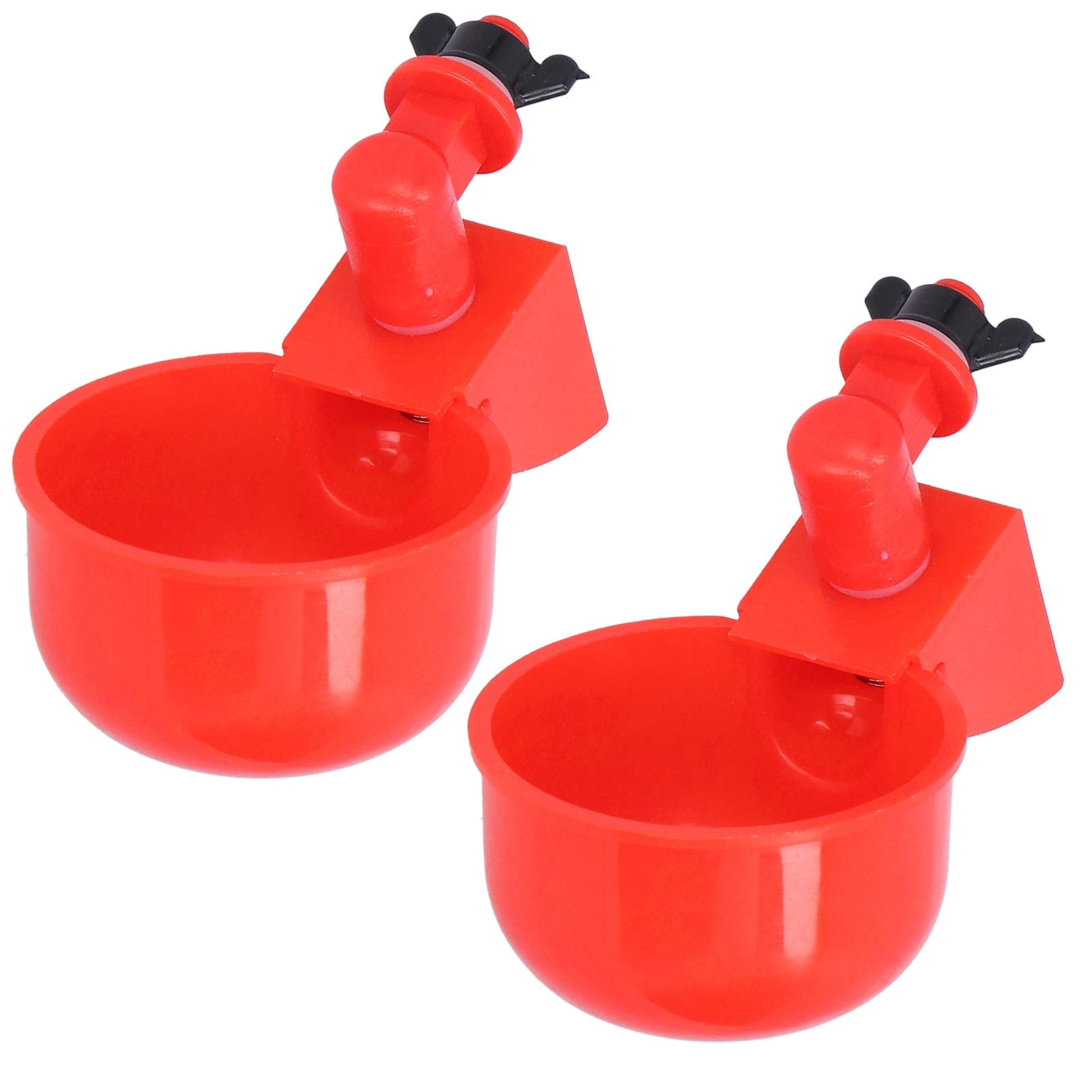 2Pcs Chicken Water Cup Plastic Leakproof Automatic Chicken Waterer Watering Cup Water Feeder Water Bowl Drinker Dispenser Feeding Equipment for Poultry Pigeon Bird Ducks Geese Turkeys