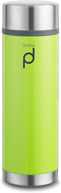 Grunwerg Pioneer Drinkpod Stainless Steel Vacuum Flask in Green 350 millilitre