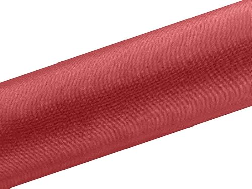 48 chemins de table en tissu satiné lisse, rouge, 0,16 x 9 m