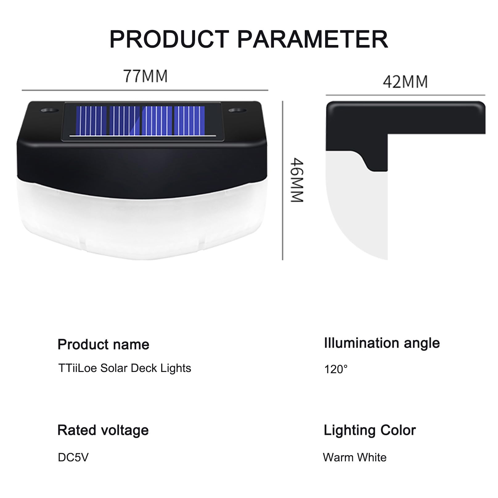 SOLPEX Solar Fence Lights, Solar Deck Lights Outdoor Waterproof Solar