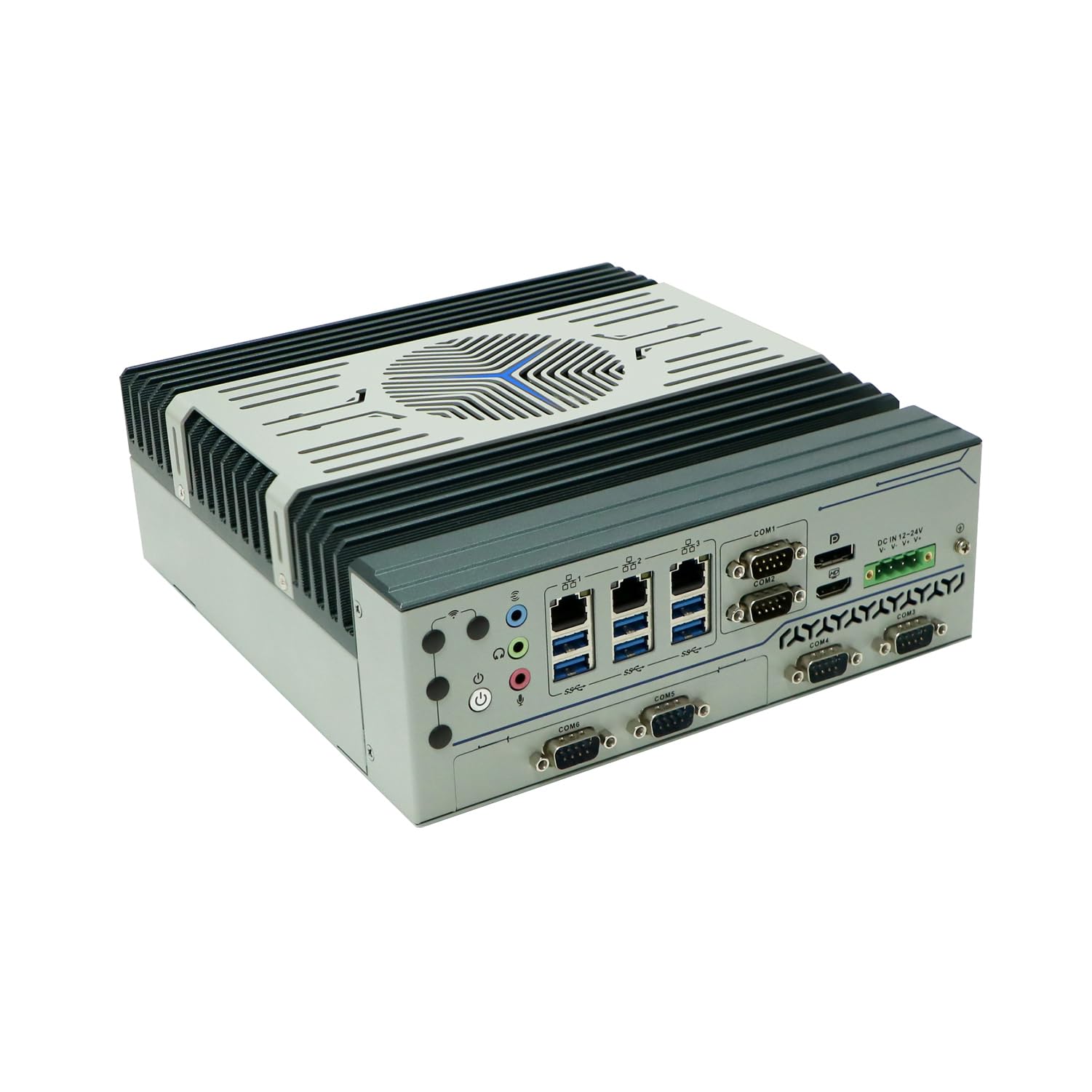 Industrial PC, Embedded Computer, I7 10700T, IX14, TPM2.0, 3 x LAN, 6 x COM, DP, HDMI, 12-24V Phoenix Terminal, Support Watchdog, PXE, WOL, 8G RAM, 128G SSD