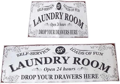 Laundry Room Floor Mat 2PCS Laundry Carpet Laundry Rug Non-Slip Door Mat Entrance Mat Doormat Mats Bathroom Kitchen Decor Rug Carpet Letter Doormat Home Decor