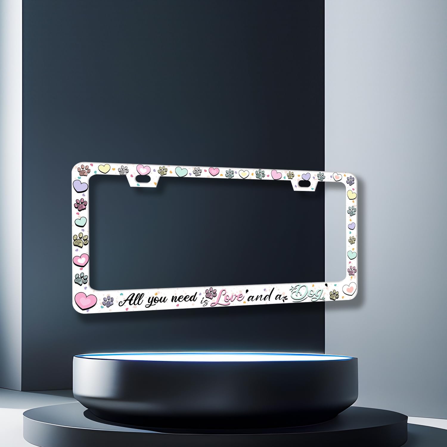 Personalised Dogs License Plate Frame Dog License Plate Holder with 2 Holes image 3