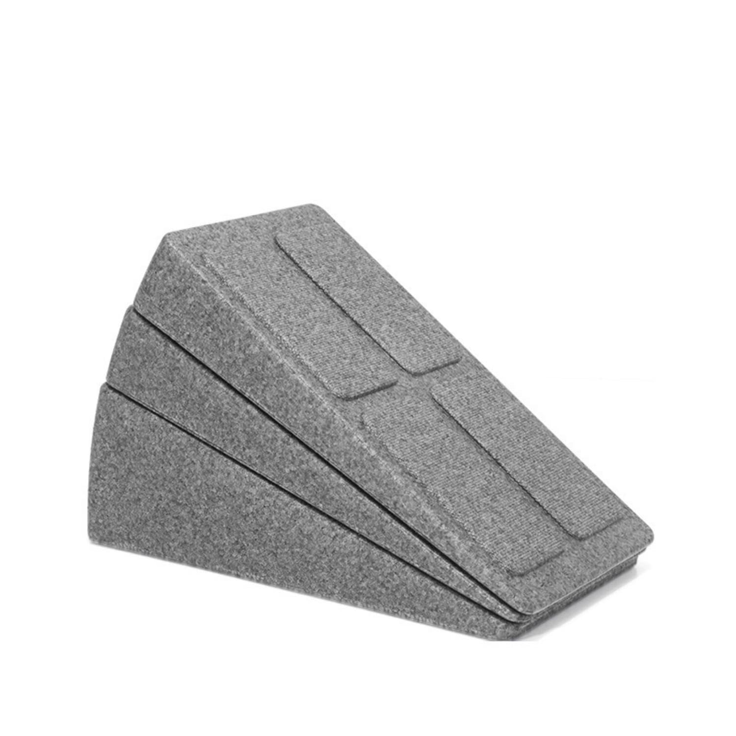Non-Slip Exercise Incline Wedge Foam Calf Stretch Wedge Slanted Calf Stretch Board Textured for Runners, Athletes, Squats, Physical Rehabilitation, Home Gym, Gray-image-46