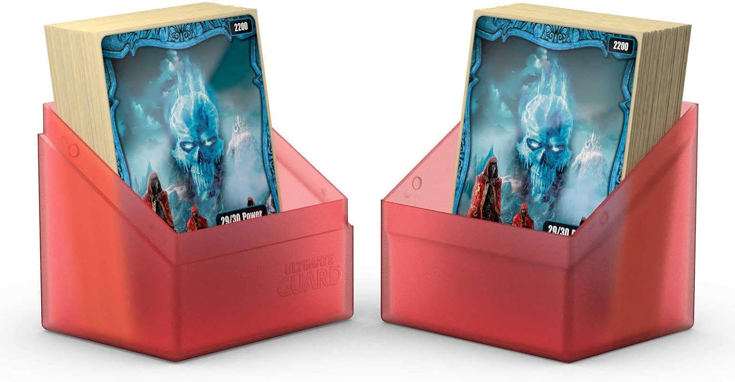 Ultimate Guard Boulder 80+ Classic, Deck Case for 80 Double-Sleeved TCG Cards, Ruby, Secure & Durable Storage for Trading Card Games, Soft-Touch Finish