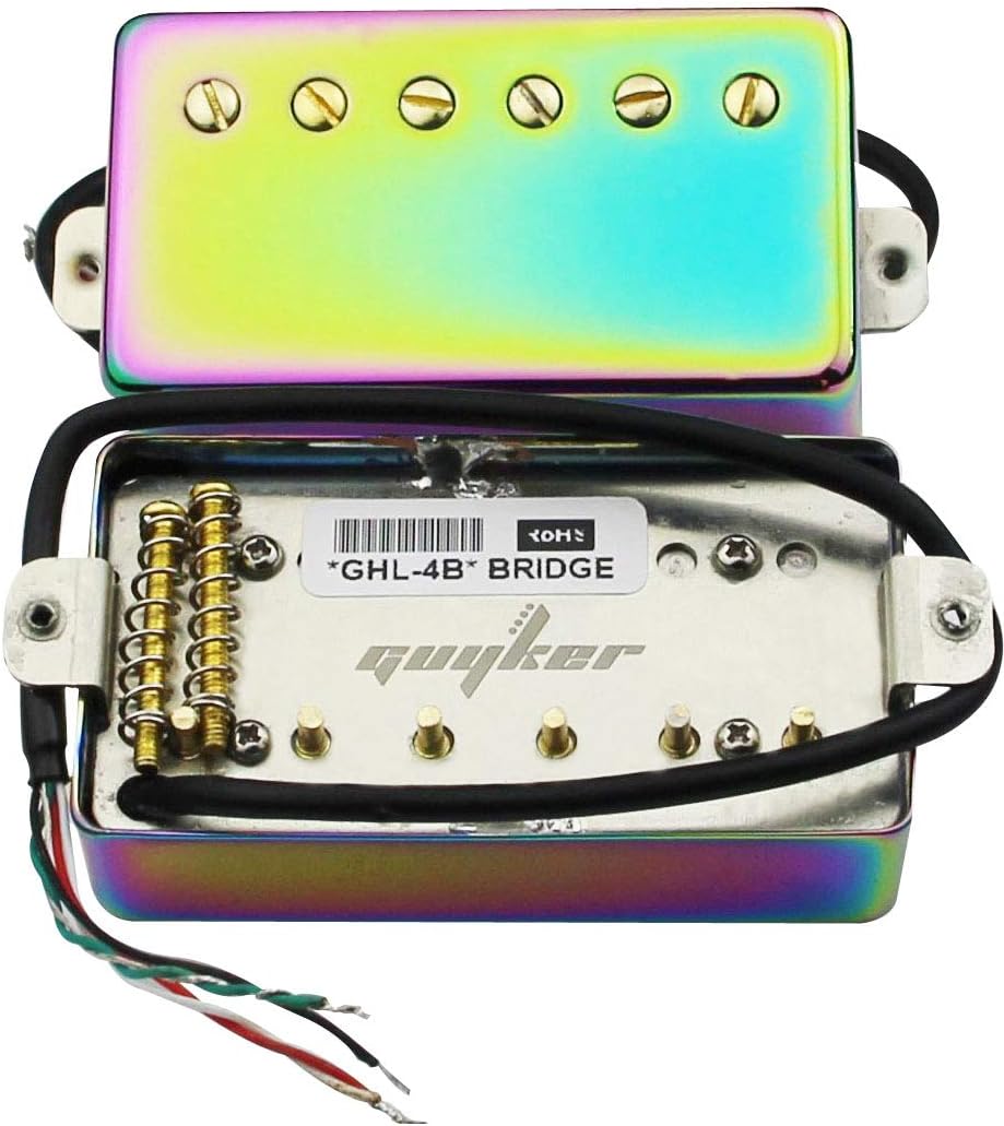 Guyker Guitar Humbucker Pickups Set - Sealed Double Coil Neck and Bridge Pickup Replacement Parts for LP 6 String Electric Guitar (Chameleon Rainbow)