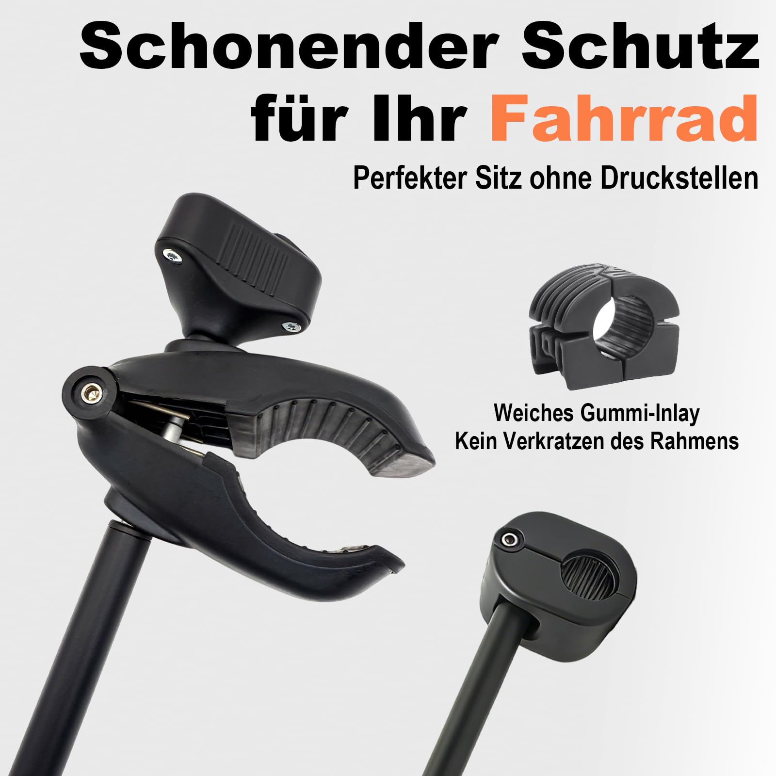 Rahmenhalter, Fahrradhalterung Bike Holder Fahrradträger Fahrradhalter Befestigung Klemme Reisemobil Rad, abschließbar, für U-Bügelrohr