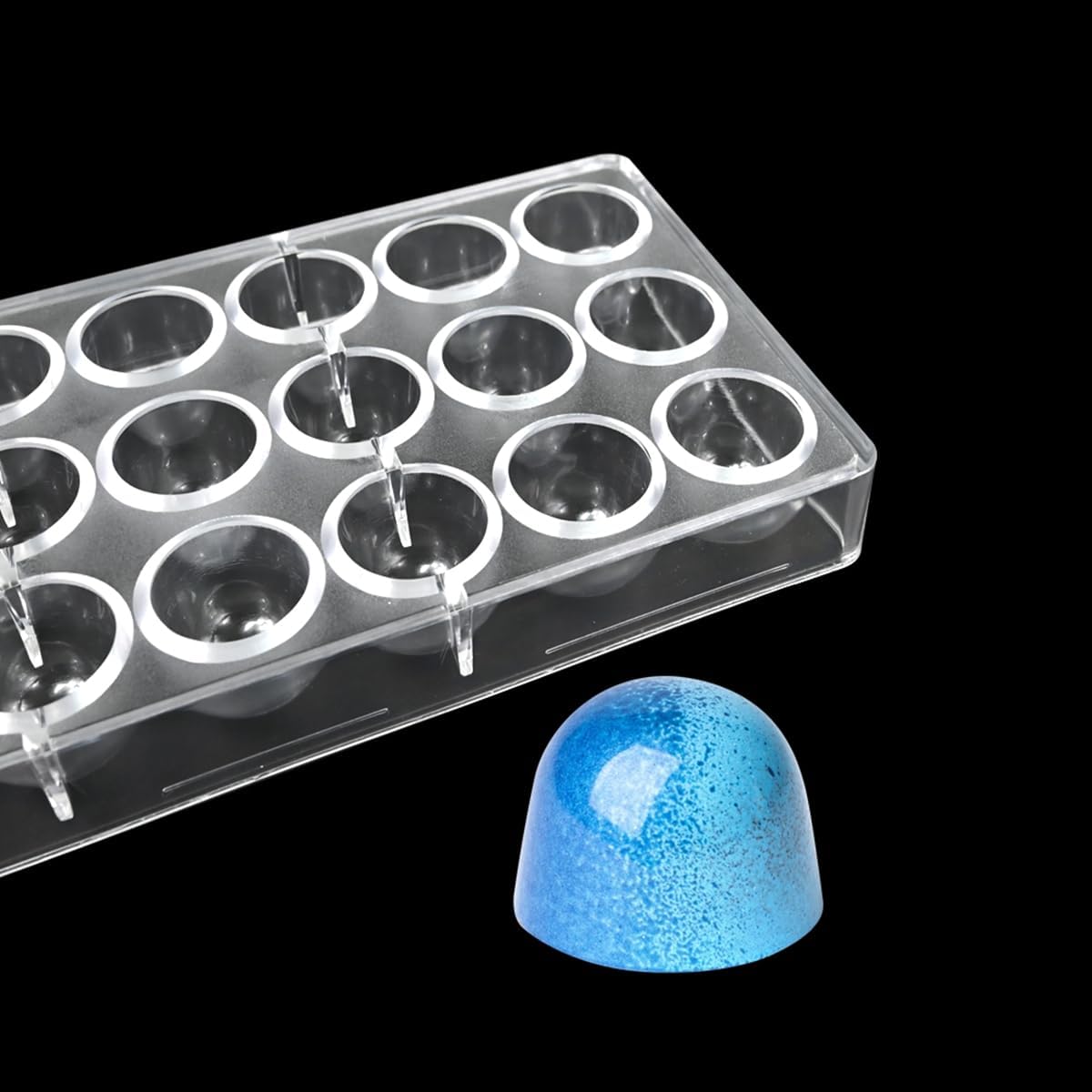 TUKE Truffle Polycarbonate Chocolate Mold - 21 Cavity Professional Grade for Homemade Chocolates, Candy, Baking - Reusable, Dishwasher Safe (E_ Bullet-Shaped) image 4