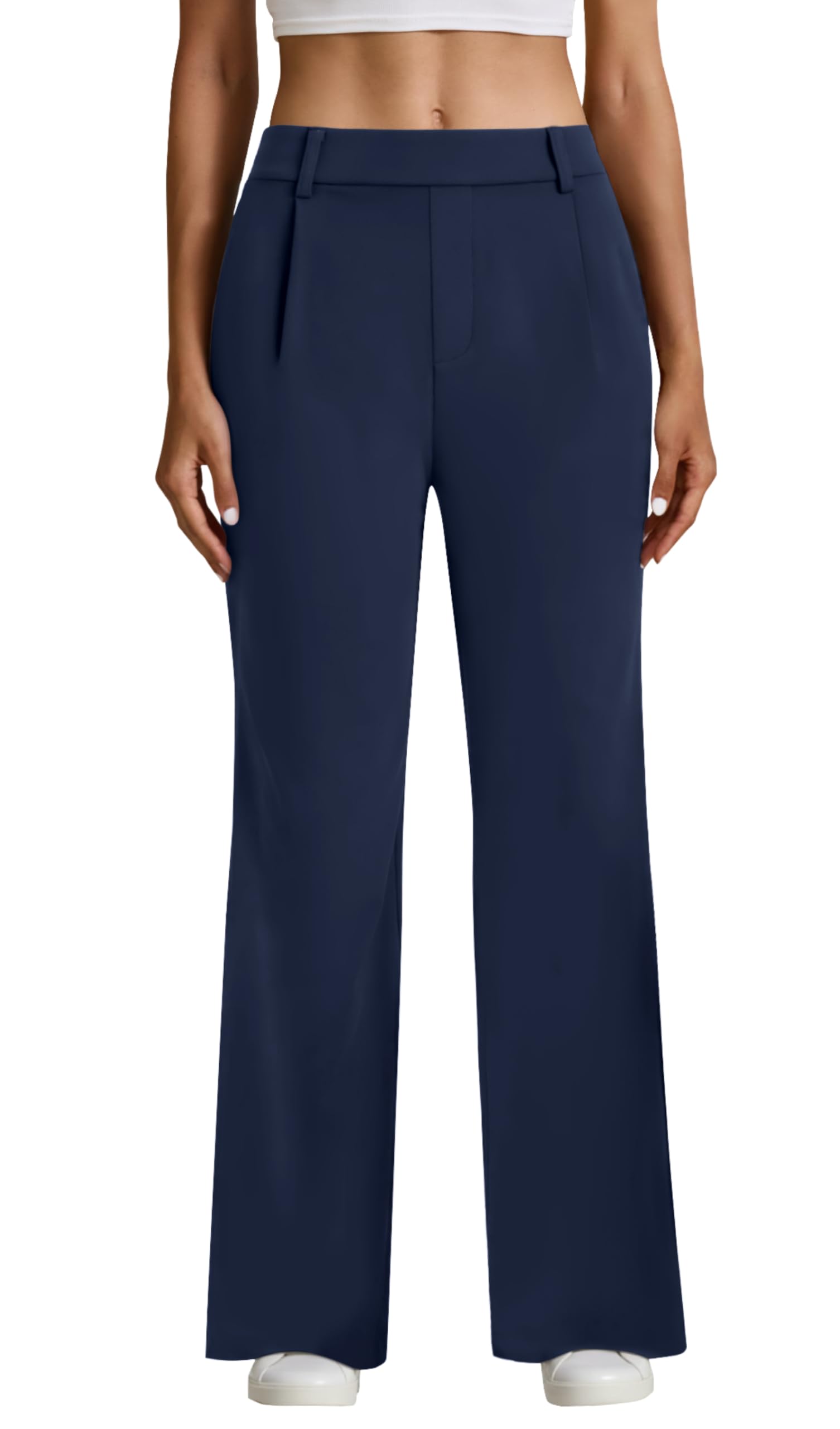 Dress Pants Women High Waisted Straight Business Casual Trousers Stretchy Work Slacks with Pockets