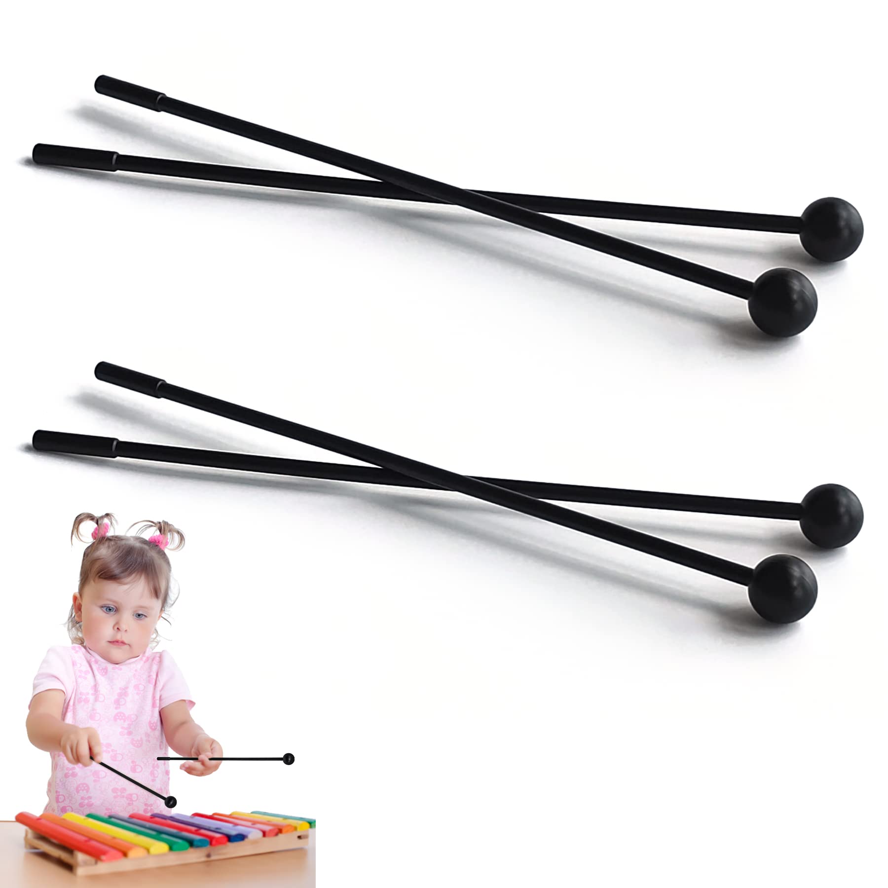 4 Bacchette Per Xilofono E Glockenspiel - Accessori Percussione Per Marimba - Foto 7