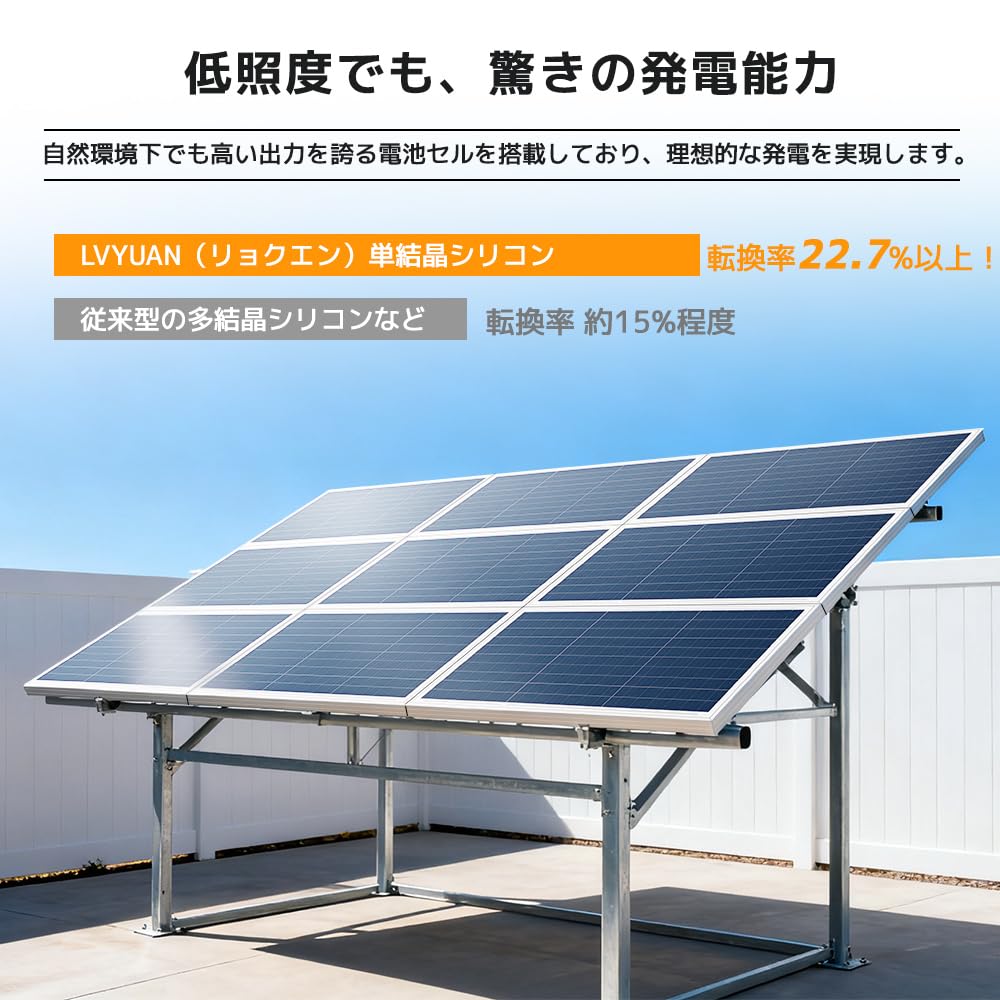 RINKMO 50W ソーラーパネル 複数並列でパワー倍増 ソーラーチャージャー Amazon | リョクエン(LVYUAN) ソーラーパネル 50W 単結晶シリコン