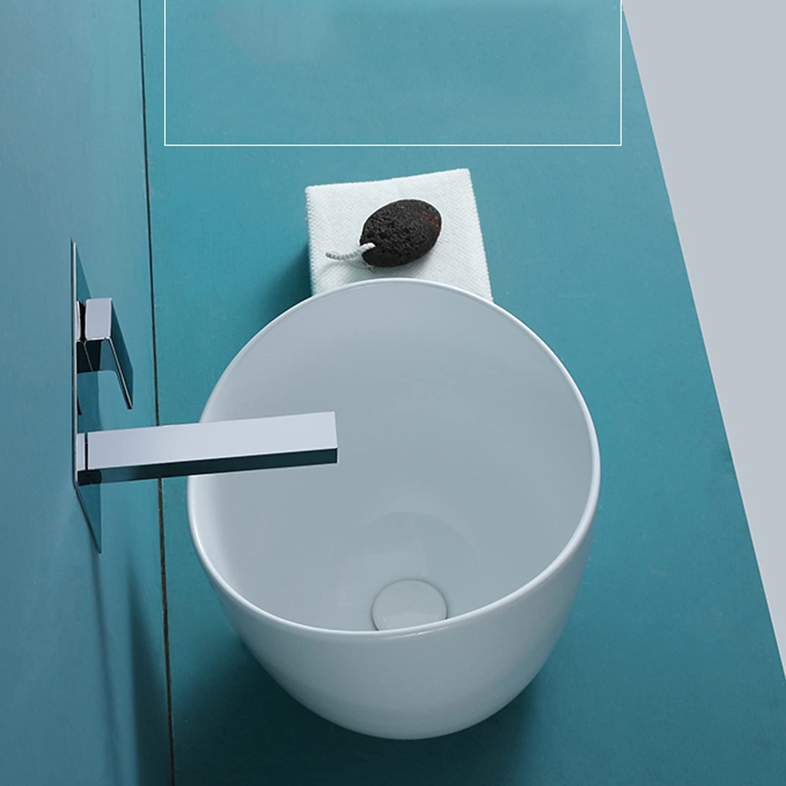 Vaso da bagno da appoggio Lavabo da bagno Deepen Bacino Design in ceramica