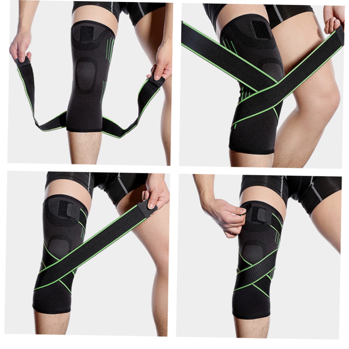 POPETPOP Elastic Compression Knee Support Protective Pads Breathable Sleeve for Running Basketball Climbing (size s Black)