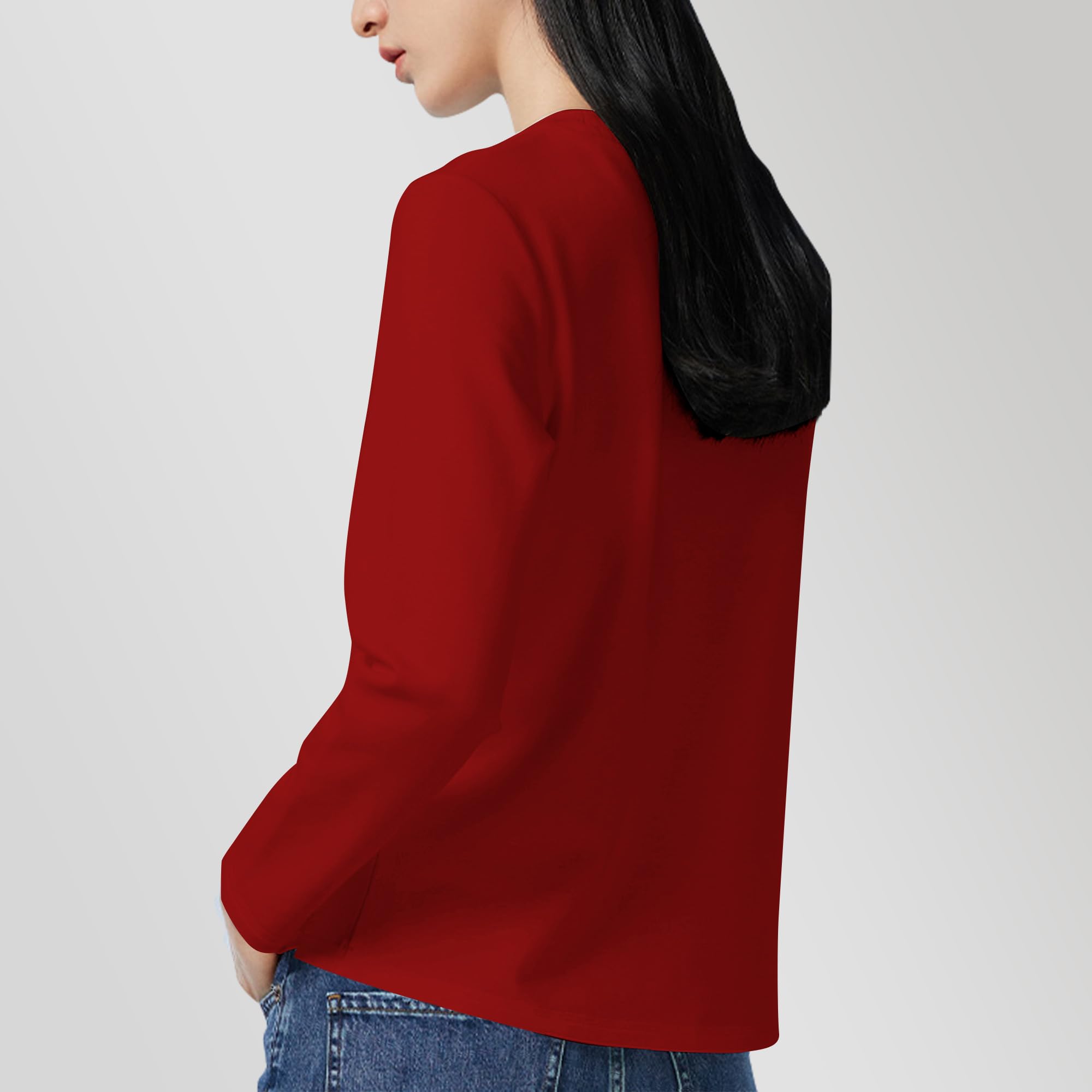 LiKing Maglietta a Maniche Lunghe Donna con Scollo Tondo Cotone 3er Pack 6151