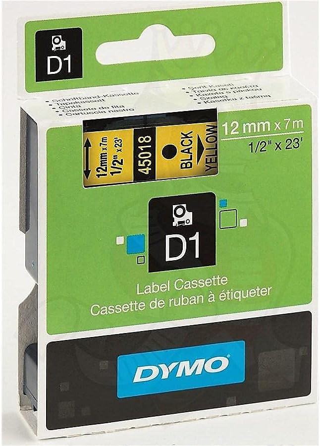 DYMO 45018 D1 High-Performance Polyester Removable Label Tape, 1/2-Inch x 23 ft, Yellow - Image 2