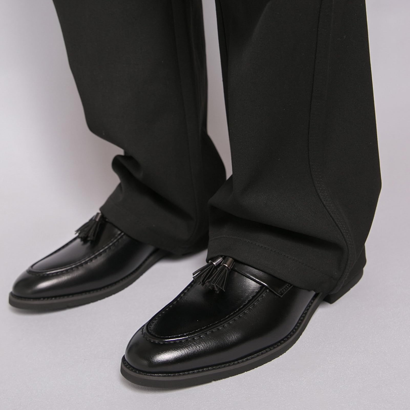 Mocasines con Borlas para Hombre Zapatos de Vestir Cuero PU Zapatos Bajos Formales Negocios Casual