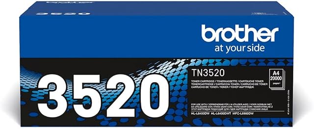 Brother TN-3520 Toner Cartridge, Black, Single Pack, Ultra High Yield, Includes 1 x Toner Cartridge, Brother Genuine Supplies